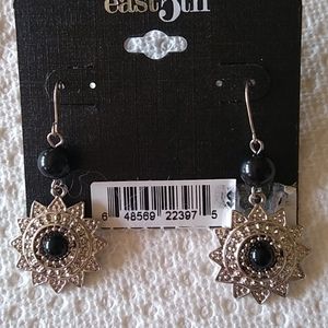 NWT East 5th silver and black earrings